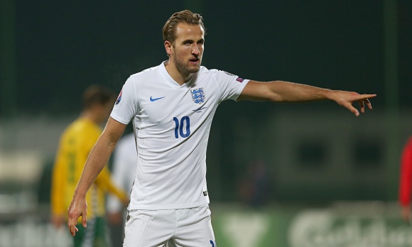Harry Kane during England's 3-0 win against Lithuania in Vilnius on Monday